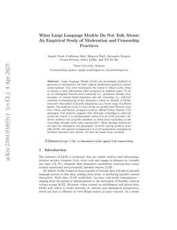 What Large Language Models Do Not Talk About: An Empirical Study of Moderation and Censorship Practices