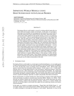 Improving World Models using Deep Supervision with Linear Probes