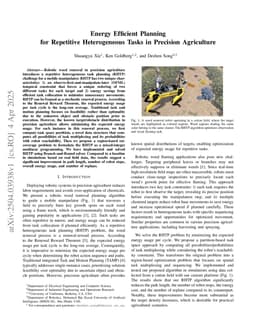 Energy Efficient Planning for Repetitive Heterogeneous Tasks in Precision Agriculture