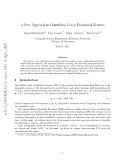 A New Approach to Controlling Linear Dynamical Systems
