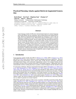 Practical Poisoning Attacks against Retrieval-Augmented Generation