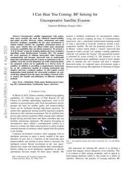 I Can Hear You Coming: RF Sensing for Uncooperative Satellite Evasion