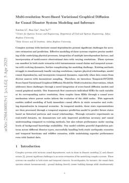 Multi-resolution Score-Based Variational Graphical Diffusion for Causal Disaster System Modeling and Inference