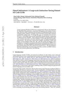 OpenCodeInstruct: A Large-scale Instruction Tuning Dataset for Code LLMs