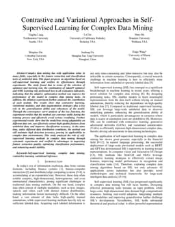 Contrastive and Variational Approaches in Self-Supervised Learning for Complex Data Mining