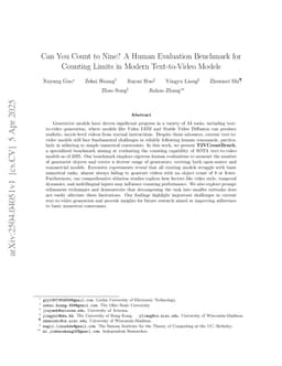 Can You Count to Nine? A Human Evaluation Benchmark for Counting Limits in Modern Text-to-Video Models