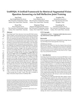 UniRVQA: A Unified Framework for Retrieval-Augmented Vision Question Answering via Self-Reflective Joint Training