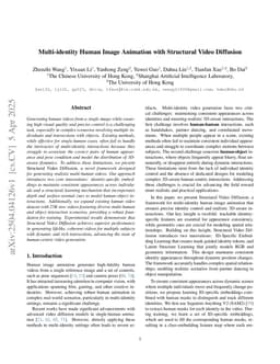 Multi-identity Human Image Animation with Structural Video Diffusion