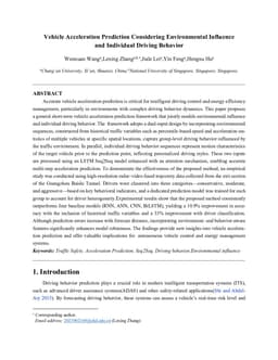 Vehicle Acceleration Prediction Considering Environmental Influence and Individual Driving Behavior