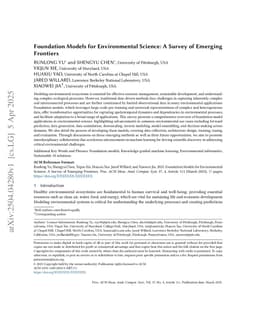 Foundation Models for Environmental Science: A Survey of Emerging Frontiers