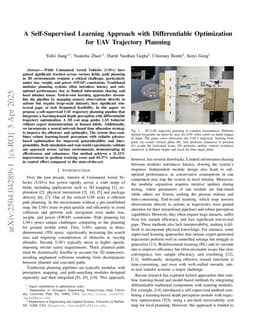A Self-Supervised Learning Approach with Differentiable Optimization for UAV Trajectory Planning