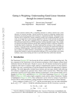 Gating is Weighting: Understanding Gated Linear Attention through In-context Learning