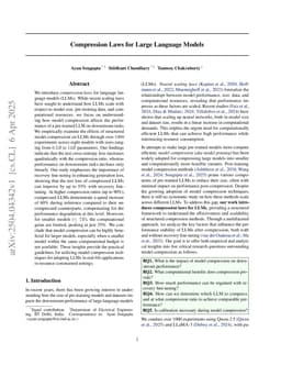 Compression Laws for Large Language Models