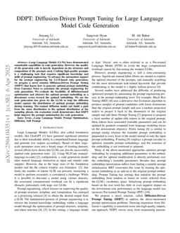 DDPT: Diffusion-Driven Prompt Tuning for Large Language Model Code Generation