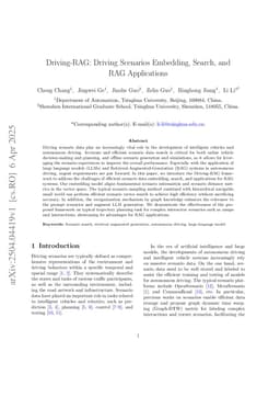 Driving-RAG: Driving Scenarios Embedding, Search, and RAG Applications