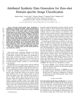 Attributed Synthetic Data Generation for Zero-shot Domain-specific Image Classification