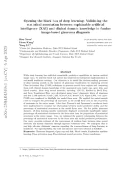Opening the black box of deep learning: Validating the statistical association between explainable artificial intelligence (XAI) and clinical domain knowledge in fundus image-based glaucoma diagnosis