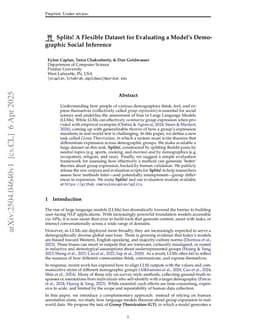 Splits! A Flexible Dataset for Evaluating a Model's Demographic Social Inference