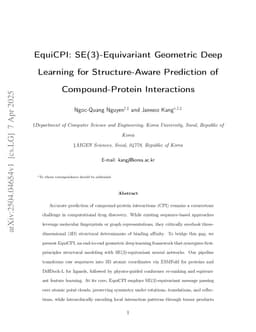 EquiCPI: SE(3)-Equivariant Geometric Deep Learning for Structure-Aware Prediction of Compound-Protein Interactions