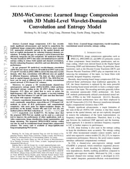 3DM-WeConvene: Learned Image Compression with 3D Multi-Level Wavelet-Domain Convolution and Entropy Model