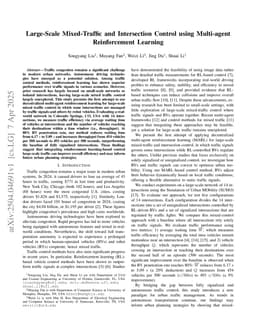 Large-Scale Mixed-Traffic and Intersection Control using Multi-agent Reinforcement Learning