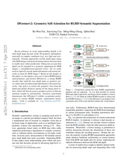 DFormerv2: Geometry Self-Attention for RGBD Semantic Segmentation