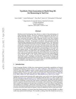Synthetic Data Generation & Multi-Step RL for Reasoning & Tool Use