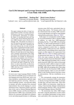 Can LLMs Interpret and Leverage Structured Linguistic Representations? A Case Study with AMRs