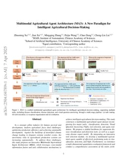 Multimodal Agricultural Agent Architecture (MA3): A New Paradigm for Intelligent Agricultural Decision-Making