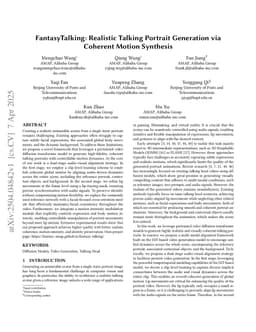 FantasyTalking: Realistic Talking Portrait Generation via Coherent Motion Synthesis