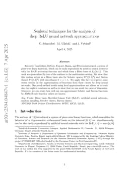Nonlocal techniques for the analysis of deep ReLU neural network approximations