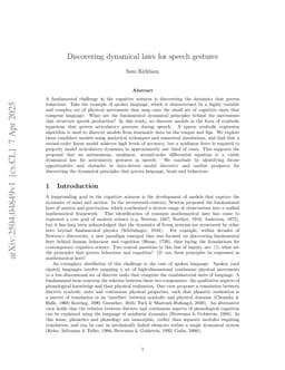 Discovering dynamical laws for speech gestures