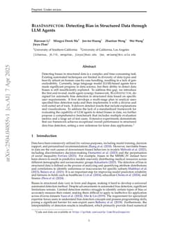 BIASINSPECTOR: Detecting Bias in Structured Data through LLM Agents