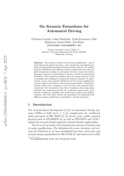 On Scenario Formalisms for Automated Driving