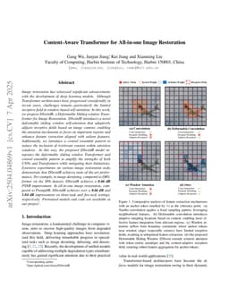 Content-Aware Transformer for All-in-one Image Restoration