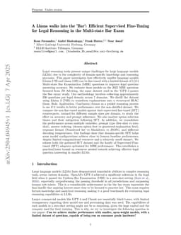 A Llama walks into the 'Bar': Efficient Supervised Fine-Tuning for Legal Reasoning in the Multi-state Bar Exam