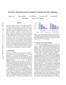 DiCoTTA: Domain-invariant Learning for Continual Test-time Adaptation