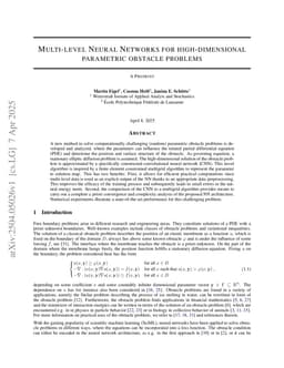 Multi-level Neural Networks for high-dimensional parametric obstacle problems