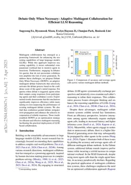 Debate Only When Necessary: Adaptive Multiagent Collaboration for Efficient LLM Reasoning