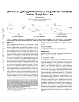 LDGNet: A Lightweight Difference Guiding Network for Remote Sensing Change Detection