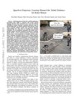 Speech-to-Trajectory: Learning Human-Like Verbal Guidance for Robot Motion