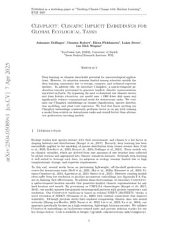 Climplicit: Climatic Implicit Embeddings for Global Ecological Tasks