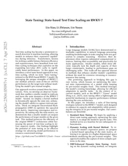 State Tuning: State-based Test-Time Scaling on RWKV-7