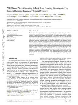 ABCDWaveNet: Advancing Robust Road Ponding Detection in Fog through Dynamic Frequency-Spatial Synergy