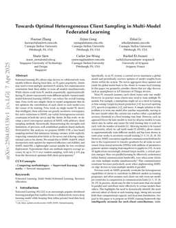 Towards Optimal Heterogeneous Client Sampling in Multi-Model Federated Learning