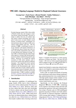 CARE: Aligning Language Models for Regional Cultural Awareness