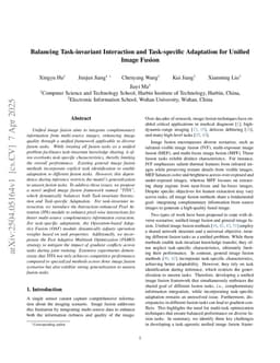 Balancing Task-invariant Interaction and Task-specific Adaptation for Unified Image Fusion