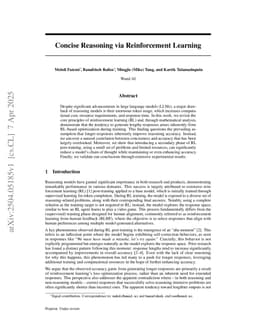 Concise Reasoning via Reinforcement Learning