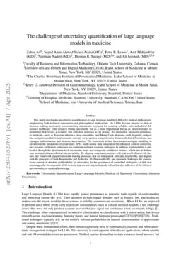 The challenge of uncertainty quantification of large language models in medicine
