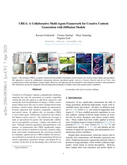 CREA: A Collaborative Multi-Agent Framework for Creative Content Generation with Diffusion Models